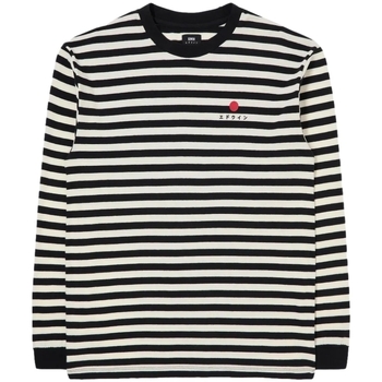 Oblečenie Muž Tričká a polokošele Edwin Basic Stripe T-Shirt LS - Black/White Viacfarebná