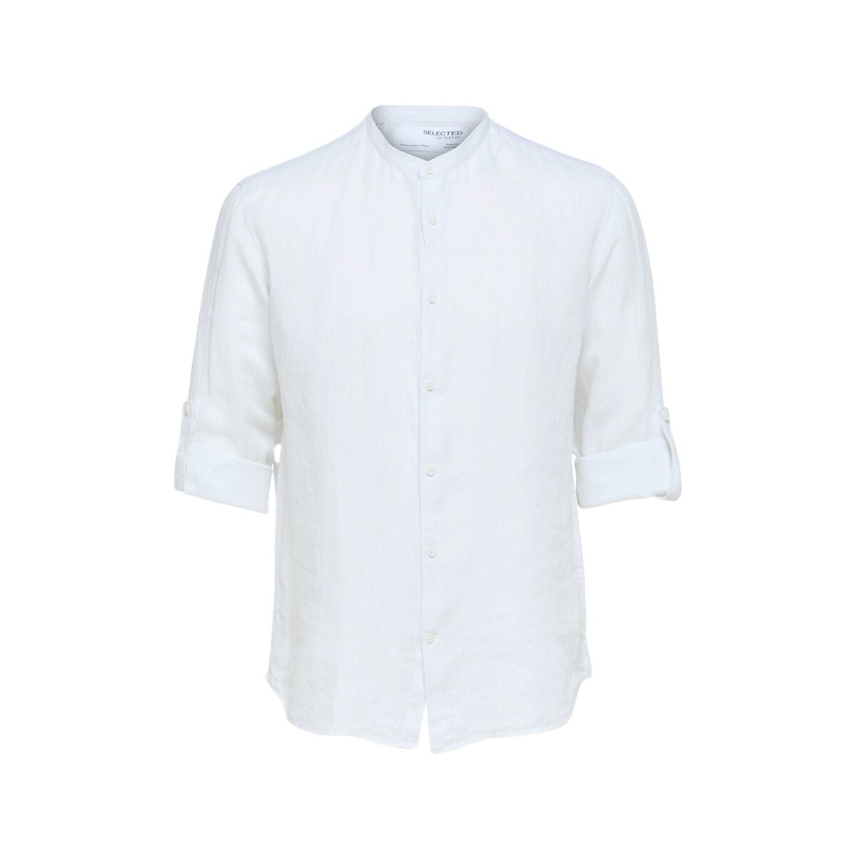 Oblečenie Muž Košele s dlhým rukávom Selected Regkylian-Linen - Bright White Biela