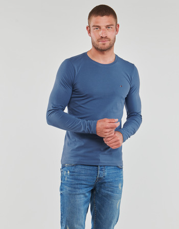 Oblečenie Muž Tričká s dlhým rukávom Tommy Hilfiger STRETCH SLIM FIT LONG SLEEVE TEE Modrá