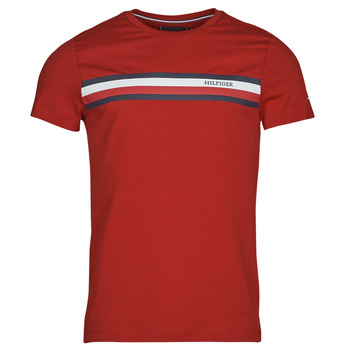 Oblečenie Muž Tričká s krátkym rukávom Tommy Hilfiger RWB MONOTYPE CHEST STRIPE TEE Červená