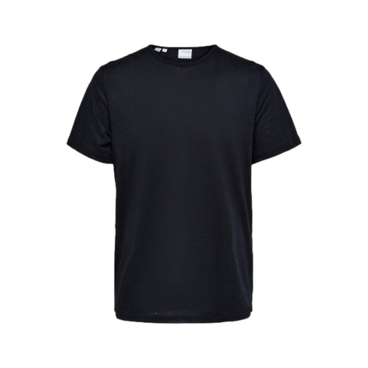 Oblečenie Muž Tričká a polokošele Selected T-Shirt Bet Linen - Black Čierna