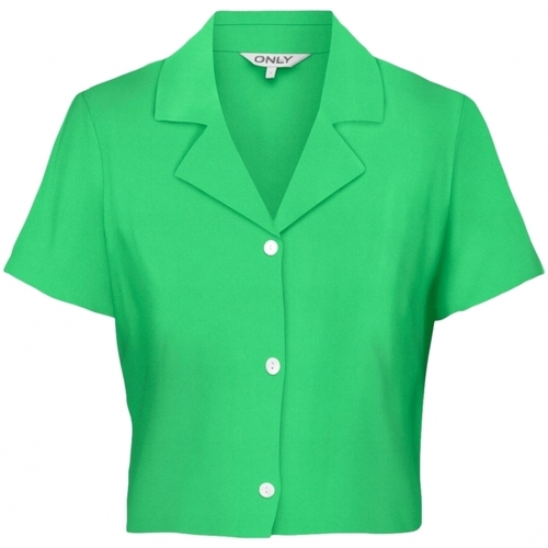 Oblečenie Žena Blúzky Only Shirt Caro Linen - Summer Green Zelená