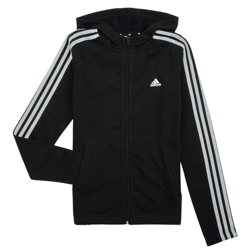Oblečenie Dievča Mikiny Adidas Sportswear 3S FZ HD Čierna / Biela