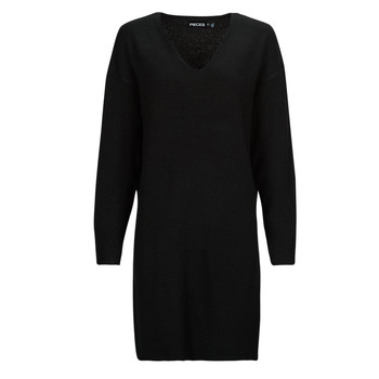 Oblečenie Žena Krátke šaty Pieces PCJULIANA LS V-NECK KNIT DRESS NOOS BC Čierna