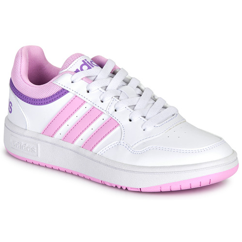 Topánky Dievča Nízke tenisky Adidas Sportswear HOOPS 3.0 K Biela / Fialová