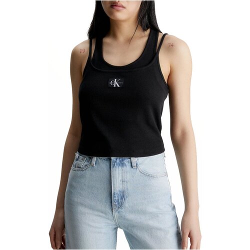 Oblečenie Žena Tielka a tričká bez rukávov Calvin Klein Jeans J20J221430 Čierna