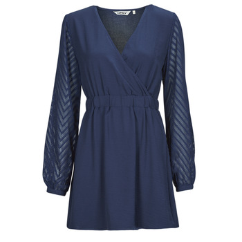 Oblečenie Žena Krátke šaty Only ONLLISA L/S SHORT DRESS WVN Námornícka modrá