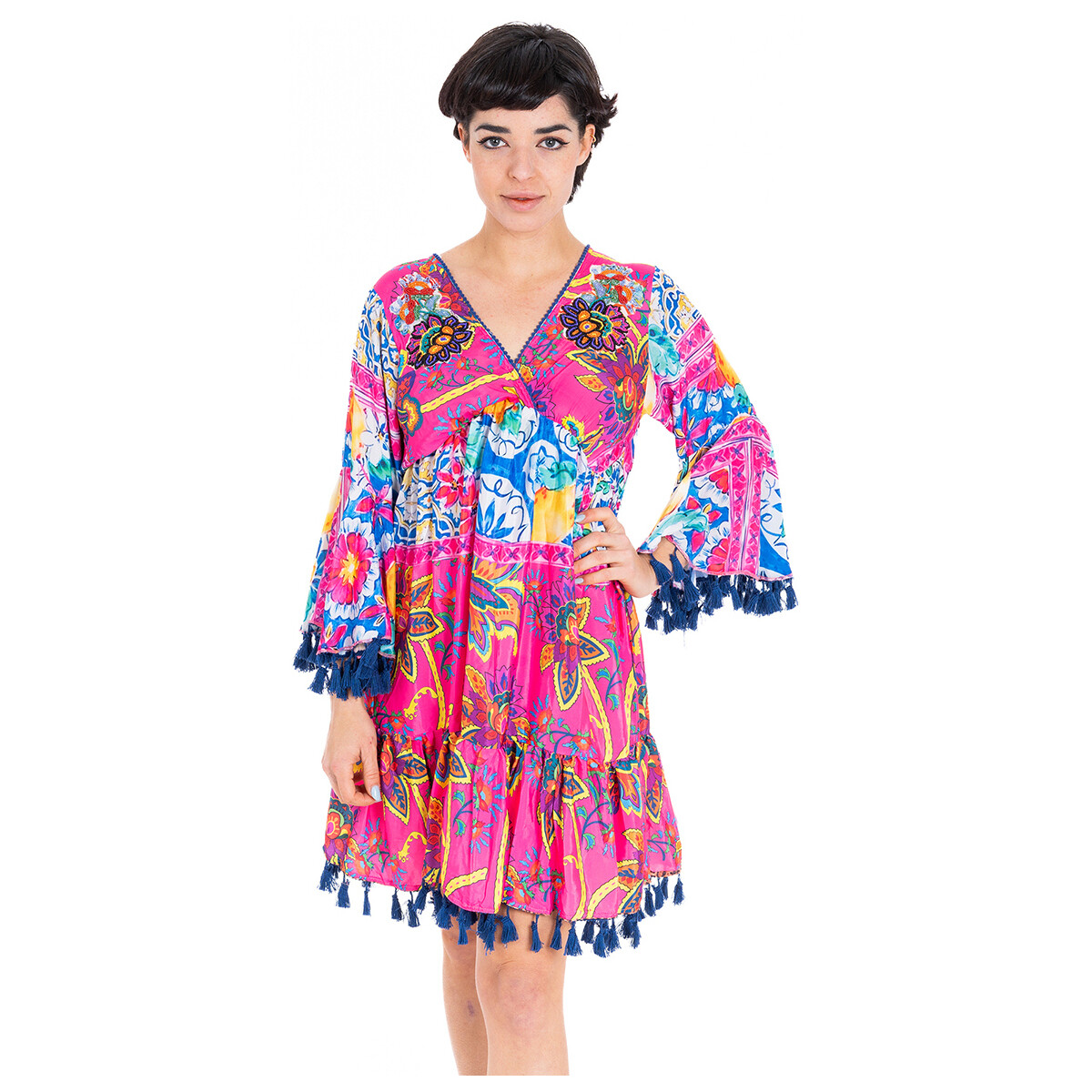 Oblečenie Žena Krátke šaty Isla Bonita By Sigris Krátke Šaty Ružová