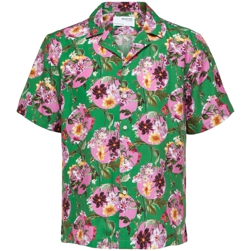Oblečenie Muž Košele s dlhým rukávom Selected Relax Liam Shirt - Jolly Green Viacfarebná