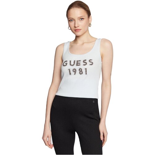 Oblečenie Žena Tielka a tričká bez rukávov Guess W3RP07 K1814 Biela