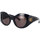 Hodinky & Bižutéria Slnečné okuliare Balenciaga Occhiali da Sole  Hourglass Round BB0256S 001 Čierna