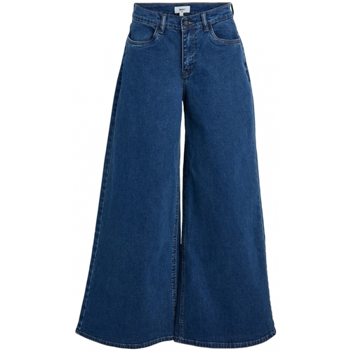 Oblečenie Žena Nohavice Object Jeans Moji Wide - Medium Blue Denim Modrá