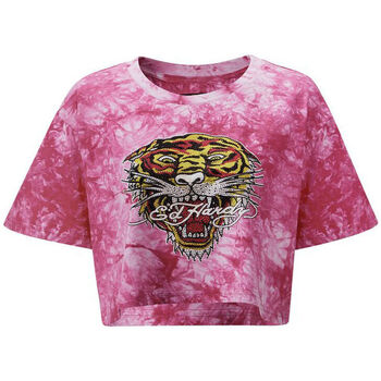 Oblečenie Žena Tričká a polokošele Ed Hardy Los tigre grop top hot pink Ružová
