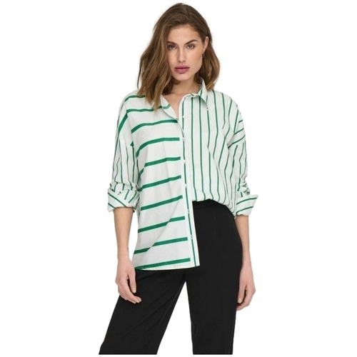 Oblečenie Žena Blúzky Only Shirt Nina Lora L/S - Creme/Amazon Zelená