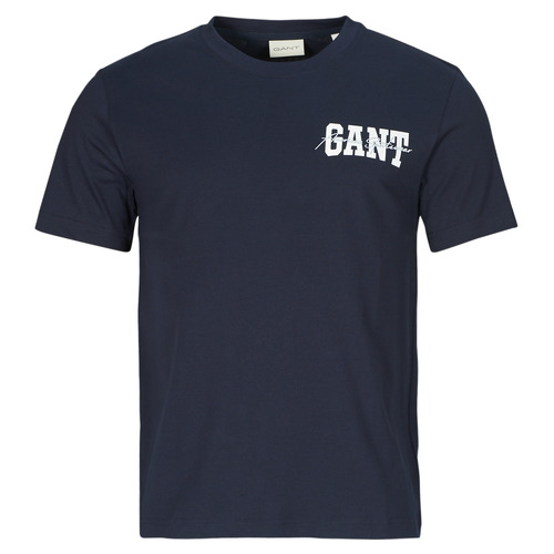 Oblečenie Muž Tričká s krátkym rukávom Gant ARCH SCRIPT SS T-SHIRT Námornícka modrá