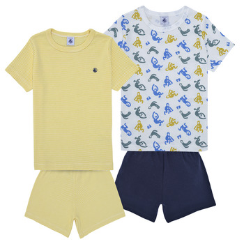 Oblečenie Deti Pyžamá a nočné košele Petit Bateau A0ABD X2 Modrá / Žltá
