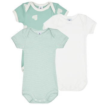 Oblečenie Deti Pyžamá a nočné košele Petit Bateau LOVING X3 Biela / Zelená