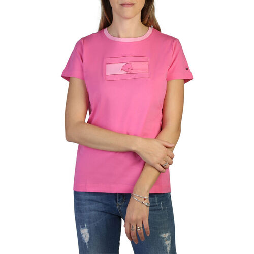 Oblečenie Žena Tričká s krátkym rukávom Tommy Hilfiger th10064-016 pink Ružová