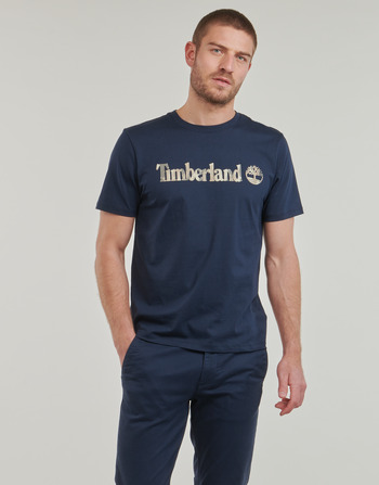 Timberland Camo Linear Logo Short Sleeve Tee Námornícka modrá