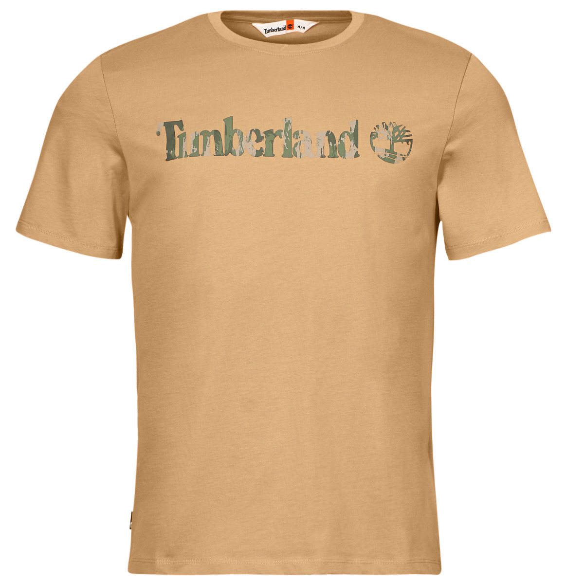 Oblečenie Muž Tričká s krátkym rukávom Timberland Camo Linear Logo Short Sleeve Tee Béžová