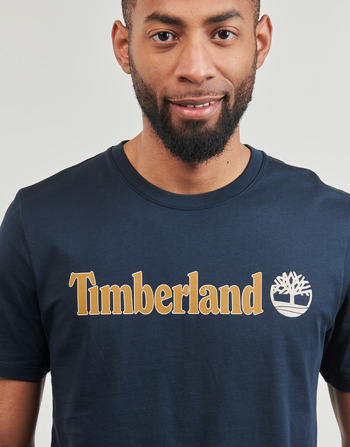 Timberland Linear Logo Short Sleeve Tee Námornícka modrá