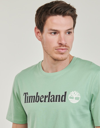 Timberland Linear Logo Short Sleeve Tee Šedá / Zelená