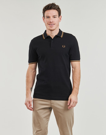 Fred Perry TWIN TIPPED FRED PERRY SHIRT Čierna / Hnedá