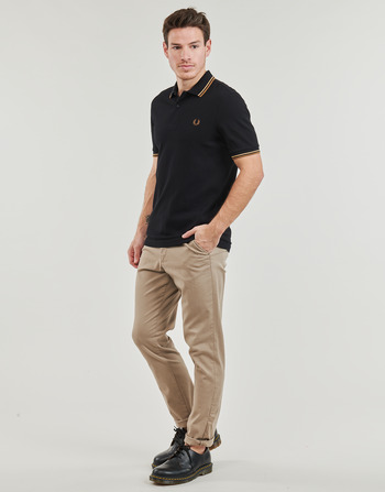 Fred Perry TWIN TIPPED FRED PERRY SHIRT Čierna / Hnedá