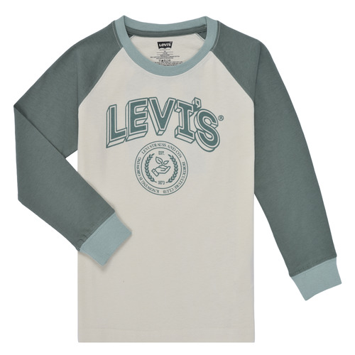 Oblečenie Chlapec Tričká s dlhým rukávom Levi's PREP COLORBLOCK LONGSLEEVE Biela / Zelená
