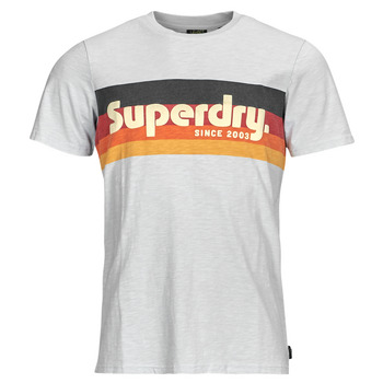 Oblečenie Muž Tričká s krátkym rukávom Superdry CALI STRIPED LOGO T SHIRT Biela