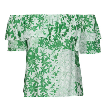 Oblečenie Žena Blúzky Desigual BLUS_ANAÏS Biela / Zelená