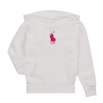 Oblečenie Dievča Mikiny Polo Ralph Lauren BIG PP PO HD-KNIT SHIRTS-SWEATSHIRT Biela / Biela / Ružová