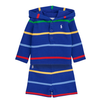 Oblečenie Chlapec Komplety a súpravy Polo Ralph Lauren LS HOOD SET-SETS-SHORT SET Modrá / Viacfarebná / Modrá safírová / Star / Viacfarebná