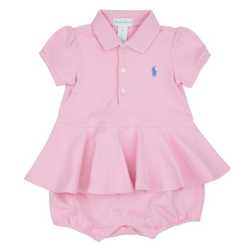 Oblečenie Dievča Krátke šaty Polo Ralph Lauren SS PEPLUM BU-ONE PIECE-SHORTALL Ružová / Garden / Ružová / Piesková / Modrá