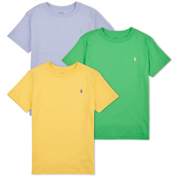 Oblečenie Deti Tričká s krátkym rukávom Polo Ralph Lauren 3PKCNSSTEE-SETS-GIFT BOX SET Modrá / Zelená / Žltá / Bl / Hycnth / Cls / Kly / Oasis / Žltá