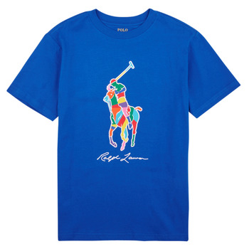 Oblečenie Chlapec Tričká s krátkym rukávom Polo Ralph Lauren SS CN-KNIT SHIRTS-T-SHIRT Modrá / Heritage / Modrá
