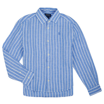 Oblečenie Dievča Košele a blúzky Polo Ralph Lauren LISMORESHIRT-SHIRTS-BUTTON FRONT SHIRT Modrá / Biela / Modrá / Biela