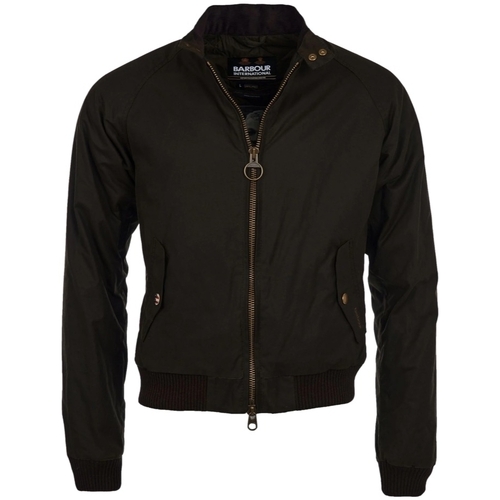 Oblečenie Muž Kabáty Barbour INTERNATIONAL Steve McQueen Merchant Wax Jacket - Black Čierna