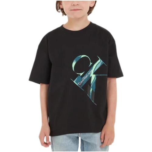 Oblečenie Chlapec Tričká s krátkym rukávom Calvin Klein Jeans  Čierna