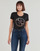 Oblečenie Žena Tričká s krátkym rukávom Guess 4G LOGO Čierna
