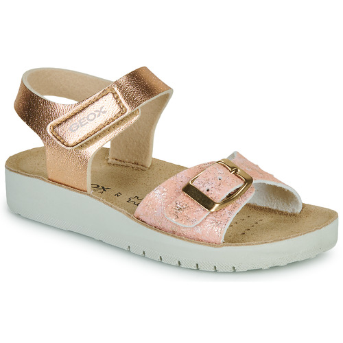 Topánky Dievča Sandále Geox J SANDAL COSTAREI GI Ružová / Zlatá