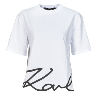 Oblečenie Žena Tričká s krátkym rukávom Karl Lagerfeld karl signature hem t-shirt Biela
