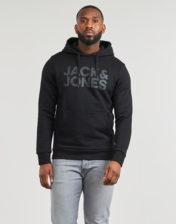 Oblečenie Muž Mikiny Jack & Jones JJECORP LOGO SWEAT HOOD Čierna