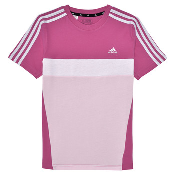 Oblečenie Dievča Tričká s krátkym rukávom Adidas Sportswear J 3S TIB T Ružová / Biela