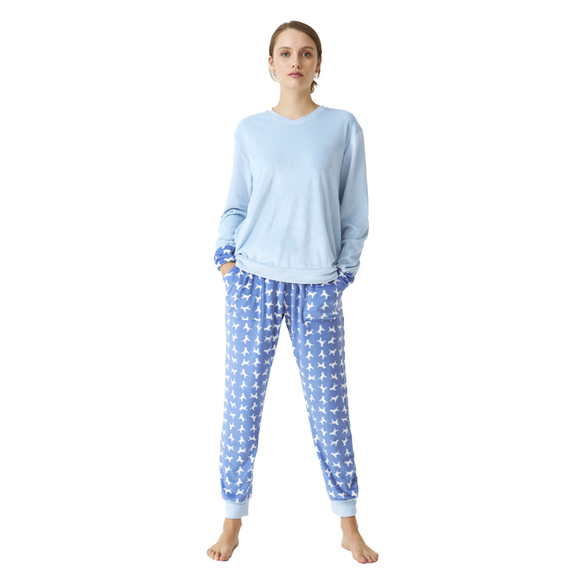 Oblečenie Žena Pyžamá a nočné košele J&j Brothers JJBDP0801 Modrá
