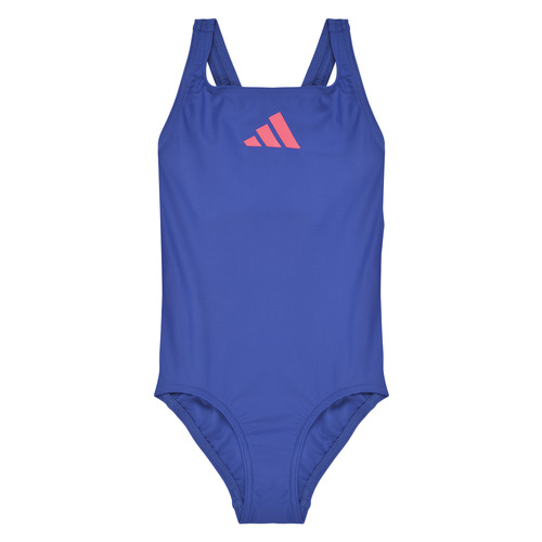 Oblečenie Dievča Plavky jednodielne adidas Performance 3 BARS SOL ST Y Modrá / Ružová