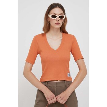 Oblečenie Žena Tričká a polokošele Calvin Klein Jeans J20J222379 Oranžová