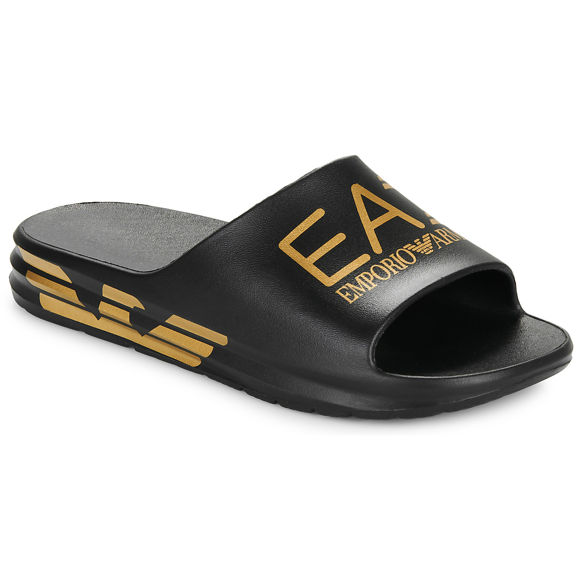 Topánky športové šľapky Emporio Armani EA7 CRUSHER DISTANCE SLIDE Čierna / Zlatá