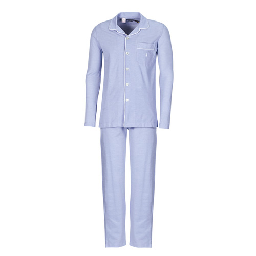 Oblečenie Muž Pyžamá a nočné košele Polo Ralph Lauren L / S PJ SET-SLEEP-SET Modrá