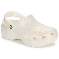 Topánky Žena Nazuvky Crocs Classic Platform Glitter ClogW Béžová / Trblietkavá